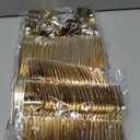 SUT 150PCS Gold Plastic Silverware, Plastic Utensils,Gold Silverware Disposable,Disposable Utensils Heavy Duty,Plastic Cutlery Set,Includes:50 Knives, Forks and Spoons for Party, Birthday,Wedding