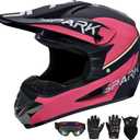 Youth Motocross Helmet for Kids - DOT Approved Full Face Off-Road Mountain Bike ATV Dirt Bike Safety Gear With Goggles, Gloves, and Mask, XL