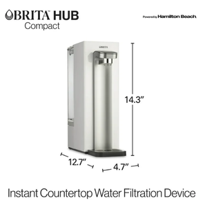 Brita Hub Compact Countertop Water Filtration Device, Water Dispenser, 9 Cup Reservoir, Includes 6-Month Filter, White 