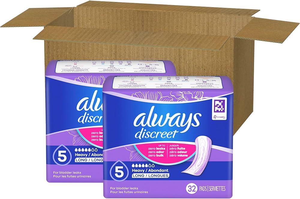 Always Discreet, 32 Count x 2 Packs (64 Count Total)