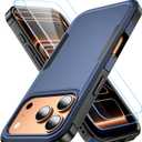 AEDILYS® for Apple Recommend Shockproof iPhone 17 Pro Max Case,[15 FT Military Grade Drop Protection],with 2X [Kevlar® 9H Glass Screen Protector] Air Bumpers Full-Body Protective Phone Case, Navy Blue