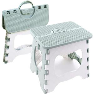 Folding Step Stool Compact Plastic Foldable Step Stool Holds Up to 300 lbs,12 inches,30cm,Non-Slip(Green) 1PCS (big)