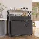 Laundry Hamper 3 Section, Rolling Laundry Sorter Basket with 2 Shelves and 2 Drawers, 3 Compartment Clothes Organizer Cart with Wheels, Pull-Out Bags for Laundry Room, Bathroom, Bedroom