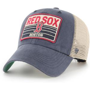 47 MLB Four Stroke Mesh Trucker Clean Up Adjustable Hat, Adult One Size Fits All (Boston Red Sox)