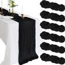 6 Pack 10FT Black Cheesecloth Table Runner 120 Inch Long Gauze Rustic Boho Spring Cheese Cloth Table Runner Sheer Fabric Decorations for Holiday Party Wedding Banquet Bridal Baby Shower Dcor