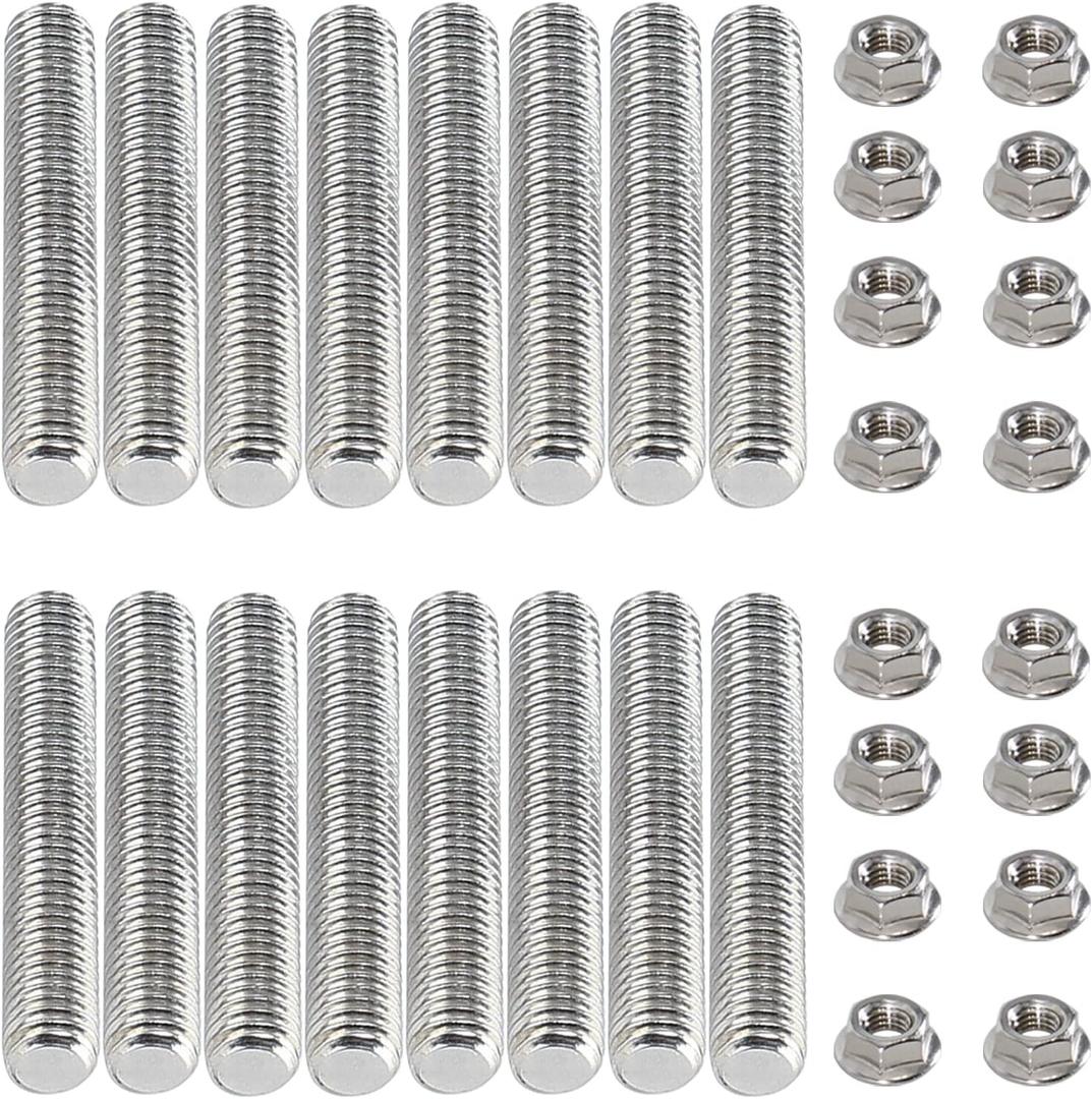 M8*1.25 Studs Kit Exhaust Studs and Nuts Kit Compatible with Ford 4.6L 5.4L F150 F250 Studs and Nuts Stainless Steel