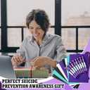 18 Pcs Suicide Prevention Awareness Items Includes 9 Health Awareness Journal Notebooks and 9 Purple Ribbon Pen, Stationery Gifts for Charity Campaign Supplies World Suicide Prevention Day