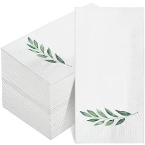 Fullhawl 20Pcs Greenery Eucalyptus Disposable Napkins Eucalyptus Leaf Guest Napkins Hand Towels Green Leaves Decorative Dinner Luncheon Cocktail Paper for Bathroom Wedding Baby Shower Supplies Decor