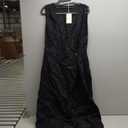 Amazhiyu Women's Linen Halter Sleeveless Casual Summer Maxi Dresses with Pockets (Large, Black)
