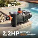 LEO In/Above Ground Pool Pump High Flow Powerful Self Priming Pool Pump,Red