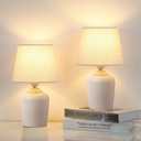 Sucolite Small 11.8'' Table Lamps Set of 2, Bedside Nightstand Lamps for Bedroom Kids Room, Cute Desk Lamps with Studded Texture Base for Reading Nursery Living Room Office, Cream