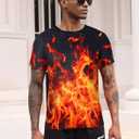 RAISEVERN Unisex Summer T-Shirts Crewneck Cool Short Sleeve Funny Graphic Print Top Casual Tees (L)