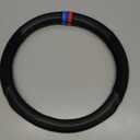 Carbon Fiber Steering Wheel Cover, Non-Slip and Sweat Absorbent, 15" Steering Wheel Covers for X5 X3 Men Women, Black (Black Suede ///)