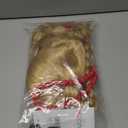 Christmas Blonde Wig with Red Bow and Necklace Girls Women Long Braids Christmas Costume Wig Accessory Blonde with Bun