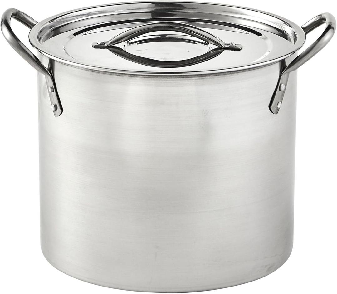 IMUSA Stainless Steel Stock Pot with Lid, 20 Quart, Silver, 20.6 Quarts