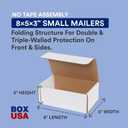 BOX USA Shipping Boxes Small 8"L x 5"W x 3"H, 50-Pack | Corrugated Cardboard Box for Packing, Moving and Storage 853