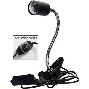 UVA UVB Light Bulb Reptile Ceramic Heat Lamp Pet Heating Bulb Holder Clamp Lamp Fixture Heating Light Lamp For Reptiles,Aquarium Reptile Light Adjustable Habitat Lighting Stand,110V-130V(Black)