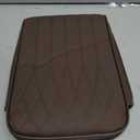 Wuyaoyao Car Center Console Cover, Leather Car Armrest Box Cover, 12.40"8.46"1.97" Arm Rest Pad with Pockets, Soft Auto Armrest Storage Box Protector, Universal Interior Car Accessories (Brown)