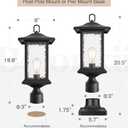 Beionxii 21inch Outdoor Post Lights, Large Exterior Lamp Post Light, Black