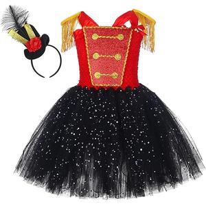 Tutu Dreams Circus Costume for Girls 1-10Y with Circus Headband Chrsitmas Gifts Birthday Party, Size: 2-3Y