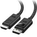 Cable Matters Uni-Directional 8K DisplayPort to HDMI 2.1 Cable - 6ft, with 4K 240Hz / 8K 60Hz, Display Port to HDMI 2.1 Cable, Supports RTX4080, RX7900, Not Work with PS5/Xbox, No VRR Support