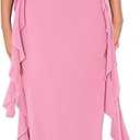 PRETTYGARDEN Women's 2025 Summer Wedding Guest Dress Sleeveless Ruffle Formal Cocktail Party Maxi Bodycon Dresses S