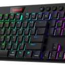 Redragon K618 Horus Wireless RGB Mechanical Keyboard, Bluetooth/2.4Ghz/Wired Tri-Mode Ultra Thin Low Profile Gaming Keyboard w/No-Lag Cordless Connection, Dedicated Media Control & Linear Red Switch