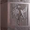 Cremation Urns for Human Ashes Adult Male Female, Wooden Hummingbird Urns Box and Casket for Men Women Child, Pets Cat Dog Urn, Burial Funeral Memorial Urns for Ashe, Holds 222 Cubic Inch