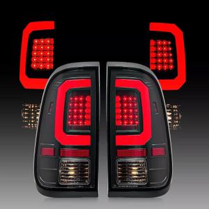 For 2008-2016 Ford F250 F350 F450 Tail Lights Rear Lamp Assembly, Red Inner C-Tube Led Replacement Brake Lamp Taillight Clear Lens Black Housing