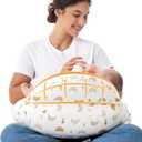 Momcozy Original Nursing Pillow for Breastfeeding-Pioneering Safety Fence- Wider Feeding Pillows for More Support for Mom & Baby- Easier Nursing & Hand Free- Fit for All, Removable Cotton Cover (Starry Moon)