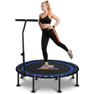 K KENSONE 40/48" Foldable Rebounder Trampoline for Adults with Bungee, 450/550 LBS Quiet Indoor Mini Trampoline for Adults Fitness, Gym Workout, Home Exercise