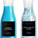 Laundry Detergent Dispenser Bottle 20oz with Waterproof Label for Laundry Detergent Soap Fabric Softener Bleach Scent Booster Beads, Sturdy PET Bottle for Laundry Room Decor 2 Pack black