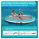 Round Floating Ring Inflatable Water Hammock Heavy Duty River Floats Lake Raft for Adults Tanning Pool Lounger Float Island Platform Pad Mat for Party