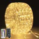 shineshine Rope Lights with Remote 600LED 100FT, IP67 Waterproof 8 Modes Timer Rope Lights for Outside Indoor, Bedroom Camping Garden House Party Decorations (Warm White), HG-29V650