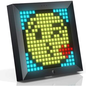 Divoom Pixoo - Pixel Art Digital Picture Frame with 16x16 LED Display APP Control - Cool Animation Frame Wall/Desk Mount for Gaming Room & Bedside Table -Black