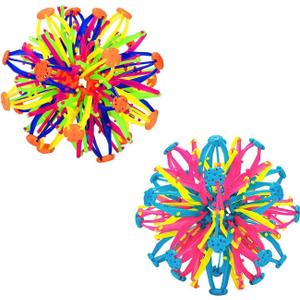 2PCS Expandable BreathingColorful Inflatable Ball Expandable Magic Ball - Stress Reliever Fidget Toys - Breathing Magic Collapsible Ball Toys for Kids & Adults Stress Needs - for Yoga,ADHD