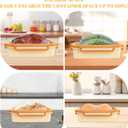 Set Of 2 Reusable Large Fruit And Veggie Savers, Silicone Fruit Storage Box, Fresh Stretch Pods For Food Saver, Ideal For Roast Chicken, Garlic, Onions, Lemons, Watermelon and Potatoes (Orange)