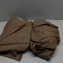 NICETOWN Coffee Vintage Linen 100% Blackout Curtains for Living Room, Thermal Insulated Curtains 90" Long, Noise Reducing Window Treatment Drapes for Home Cinema, 52" Wide Per Panel, Set of 2