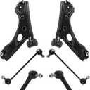 TRQ Front Steering & Suspension Kit Control Arm with Ball Joint Sway Bar Stabilizer Link Tie Rod Compatible with 2015-2022 Ram ProMaster City