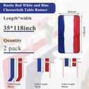 2PCS 4th of July Table Runner,Vintage Red White and Blue Table Runner Cheesecloth for Memorial Day Labor Day Independence Day Veterans Day Patriotic Party Decoration for Indoor Outdoor 118Inch
