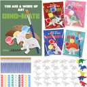 30 Sets Dinosaur Party Favors Gift Painting Kit with Cards Dinosaur Figurines Arts and Crafts Exchange Gift Birthday Dinosaurs Party Supplies