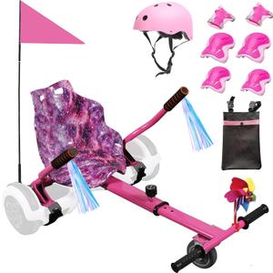 Hoverboard Kart Seat Attachment for All Ages | Hoverboard Accessories Compatible with 6.5'' 8'' 8.5'' 10'' Two Wheel Self Balancing Scooter | Adjustable Frame Length