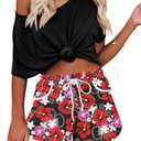 For G and PL Women Summer Floral Beach Boardshorts with Pockets Swim Trunks (M)