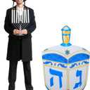 Amyhill 3.5 ft Hanukkah Dreidel Cardboard Stand Up Cutout Life Size Religious Dreidel Stand- Up Cardboard Hanukkah Jewish Festival Party Decoration Backdrop Photo Prop for Jewish Holiday Decor