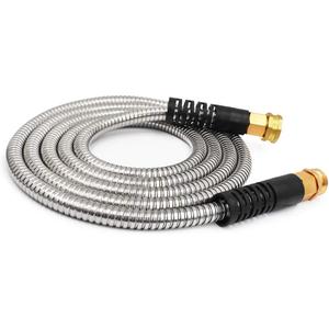Cesun 10 FT Metal Garden Hose, Drinking RV Water Hose, Reinforced Metal Fittings, Dehumidifier Drain Hose Connector Extension, Reel Extender for Yard