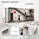 Banksy Wall Art Graffiti Wall Decor Little Girl with Red Balloon Picture for Bedroom Street Pop Art Canvas Prints Abstract Flower Black Cat Poster Modern Artwork Living Room Office Decorations 20x40"