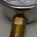 PIC Gauge 201L-402E 4" Dial, 0/100 psi Range, 1/2" Male NPT Connection Size, Bottom Mount Glycerine Filled Pressure Gauge with a Stainless Steel Case, Brass Internals, Stainless Steel Bezel, and Polycarbonate Lens