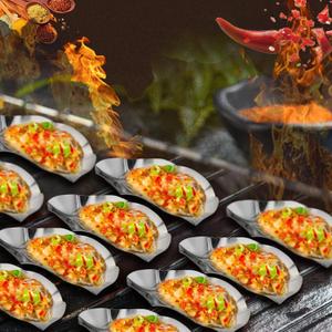 Honeydak Set of 24 Stainless Steel Grillable Oyster Shells Reusable for Baked Grilled Shells for Cooking Silver Kitchen Metal Oyster Dish for Seafood Clam Scallop