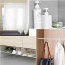 6Pcs Tension Rod, Goowin Tension Curtain Rod, No Drilling Rustproof Spring Small Tension Rod, Adjustable Tension Rods for Closet, Kitchen, Cupboard, Wardrobe, Bookshelf (White, 22-35 inch)