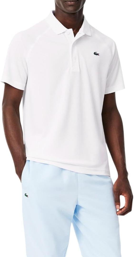 Lacoste Men's Big Sport Regular Fit UV Protect Polo Shirt (Large, White)